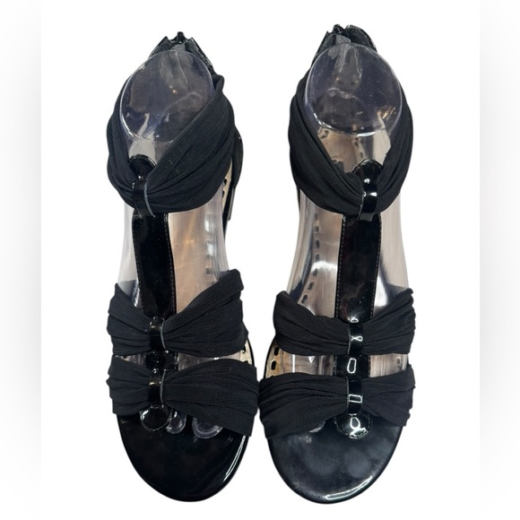 Alex Marie Black Dressy Gladiator Sandals Size 8M | Strappy Ankle Zip - Picture 3 of 10